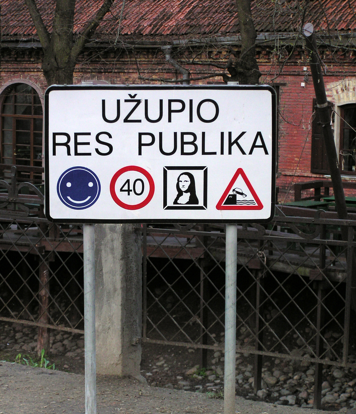 Sign for Republic of Uzupis, Vilnius