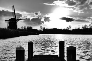 Windmill on polder edge, near Den Haag